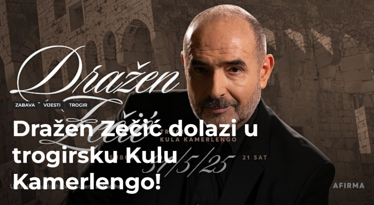 Dražen Zečić nastupa u Trogiru: Koncert za pamćenje u Kuli Kamerlengo