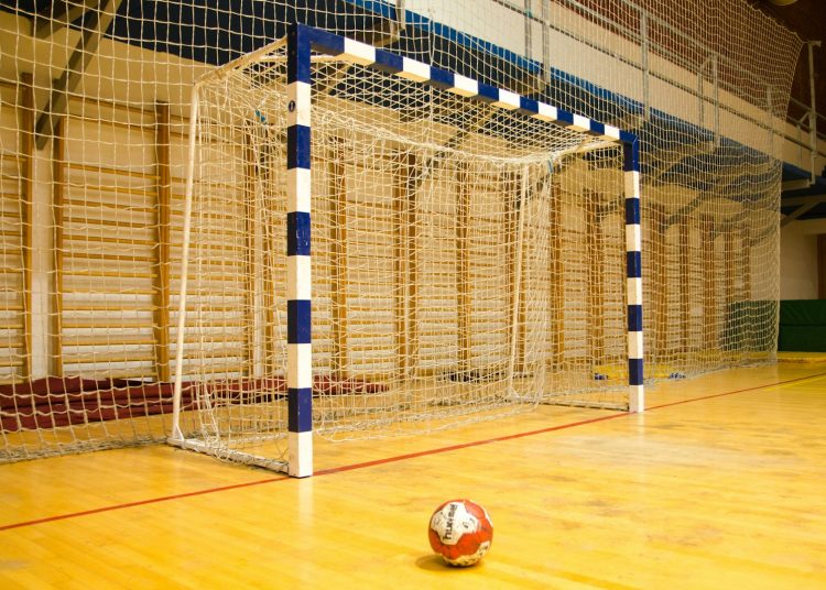 blue and white goal