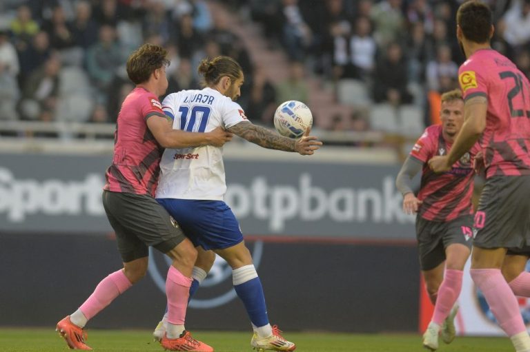 Hajduk se s igračem manje spasio poraza u posljednjim sekundama